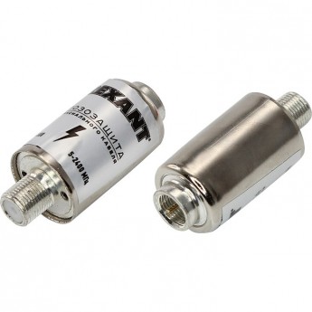 Грозозащита коаксиального кабеля REXANT 5-2400 МГц, (гнездо F - штекер F), (1шт)