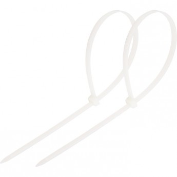 Хомут-стяжка REXANT кабельная нейлоновая 250x7.6мм белая, 100 шт.