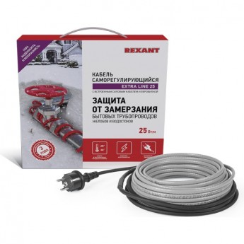 Кабель REXANT EXTRA LINE 25MSR-PB 4 м/100 Вт греющий саморегулирующийся
