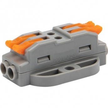 Клемма REXANT СМК 222-422P проходная с монтажной площадкой серая, 50 шт.