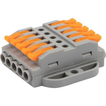 Клемма REXANT СМК 222-425P проходная с монтажной площадкой серая, 4 шт.