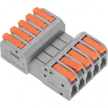 Клемма REXANT СМК 222-425R проходная разъемная, 5 полюсов, серая 0,2-2,5/4мм² (20 шт/уп)