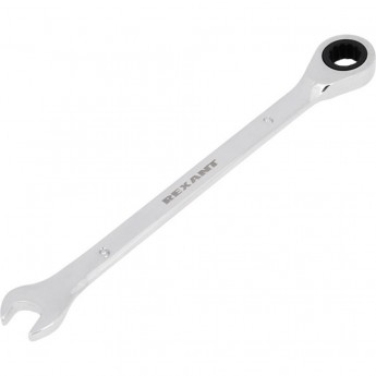 Ключ комбинированный трещоточный REXANT 9 мм, CrV, зеркальный хром Ключ комбинированный трещоточный REXANT 9 мм, CrV, зеркальный хром