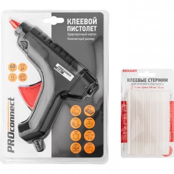 Набор для творчества REXANT ПК03 пистолет 60 Вт, стержни 11 мм Набор для творчества REXANT ПК03 пистолет 60 Вт, стержни 11 мм
