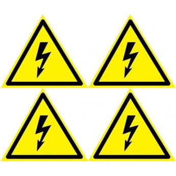 Наклейка REXANT знак электробезопасности «Опасность поражения электротоком» 130х130х130 мм 5шт.