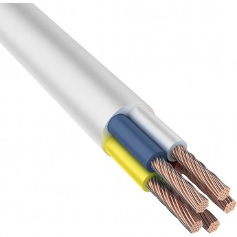 Провод REXANT ПВС 5x6.0 мм² соединительный белый 5 м