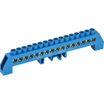 Шина REXANT в комбинированном синем изоляторе на рейку 8x12 мм 16 групп