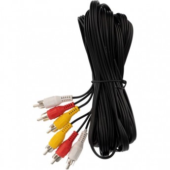 Шнур REXANT 3 RCA - 3 RCA, 5м, черный Шнур REXANT 3 RCA - 3 RCA, 5м, черный