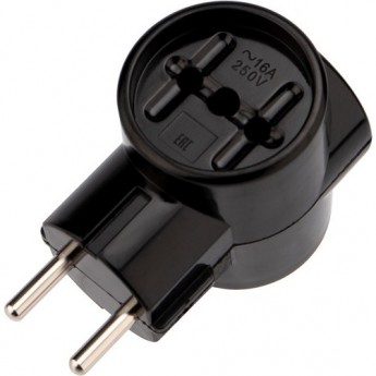 Тройник электрический REXANT РЕТРО 10 А без заземления черный (карболит) Тройник электрический REXANT РЕТРО 10 А без заземления черный (карболит)