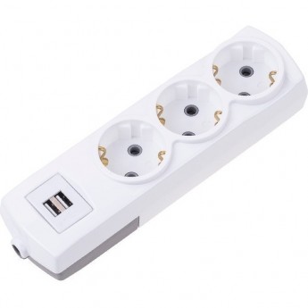 Удлинитель REXANT PREMIUM 3 гнезда, 1,5м, 3х1,5мм², с/з, 2 USB, белый Удлинитель REXANT PREMIUM 3 гнезда, 1,5м, 3х1,5мм², с/з, 2 USB, белый