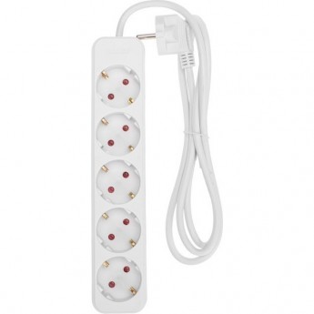 Удлинитель REXANT STANDARD 5 гнезд, 1,5м, 3х1,0мм², с/з, белый