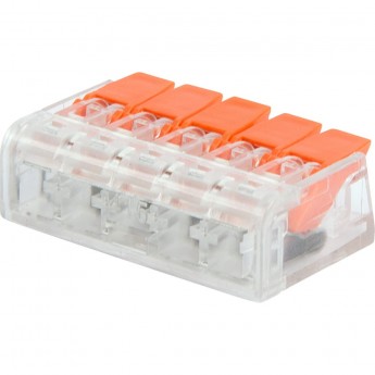 Универсальная компактная клемма REXANT СМК 221-415, 5-прoводная до 4,0 мм² (пакет 5 шт/уп)