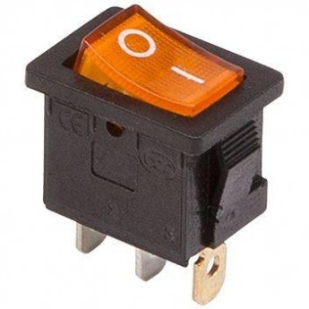 Выключатель клавишный REXANT MINI RWB-206 6А желтый с подсветкой